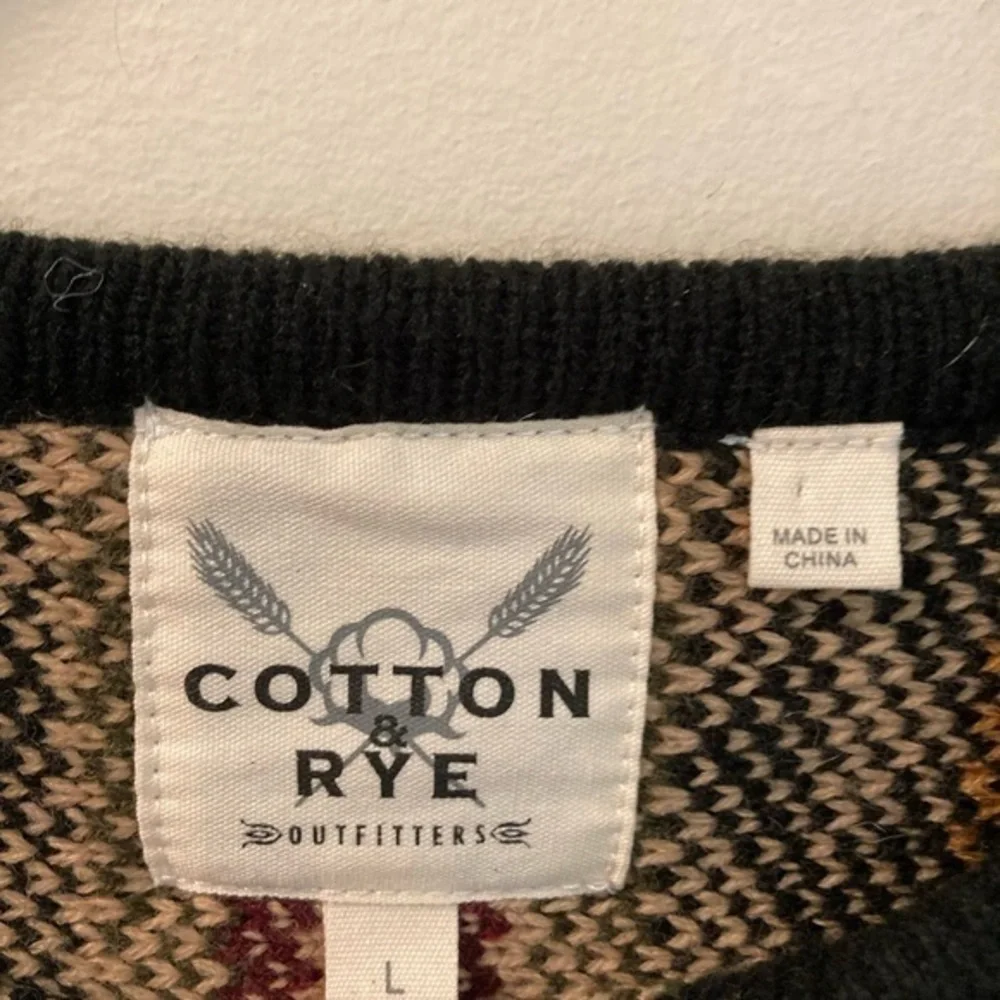 Cotton & Rye Outfitters Poncho Sweater Black Southwest Aztec Cape Sz L Fringe - Picture 5 of 10